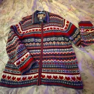 Heirloom Collectibles Heart Motif Knit Sweater